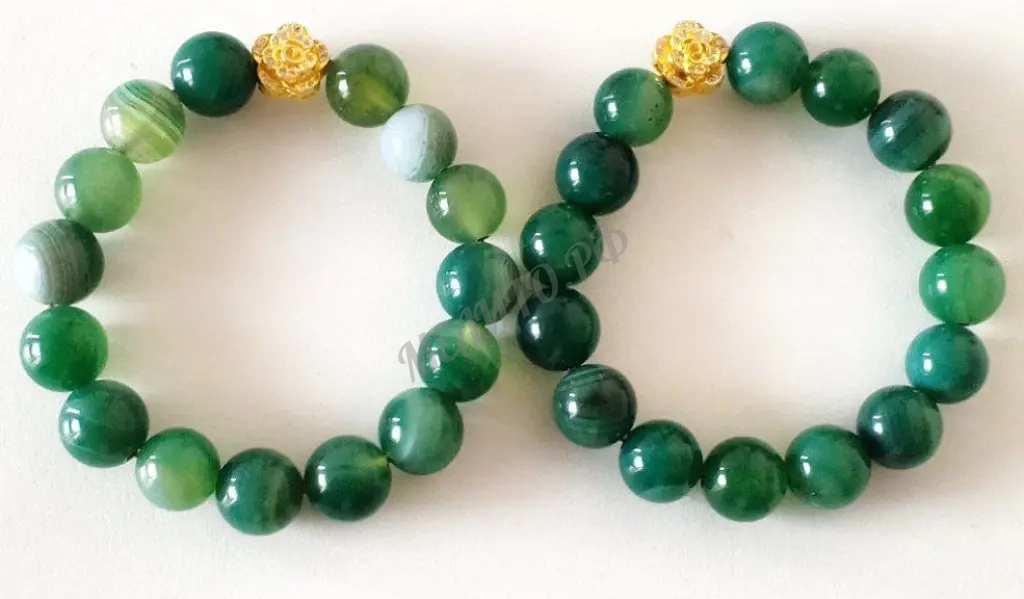 Браслеты "Зелёный агат"